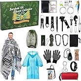 Survival Kit Advent Calendar for Men,24 Day Christmas Countdown Calendar Emergency Survival Gears Gift for Adults, 2025 Xmas Gifts for Outdoor Enthusiasts, Camping, Fishing, Hunting, Hiking