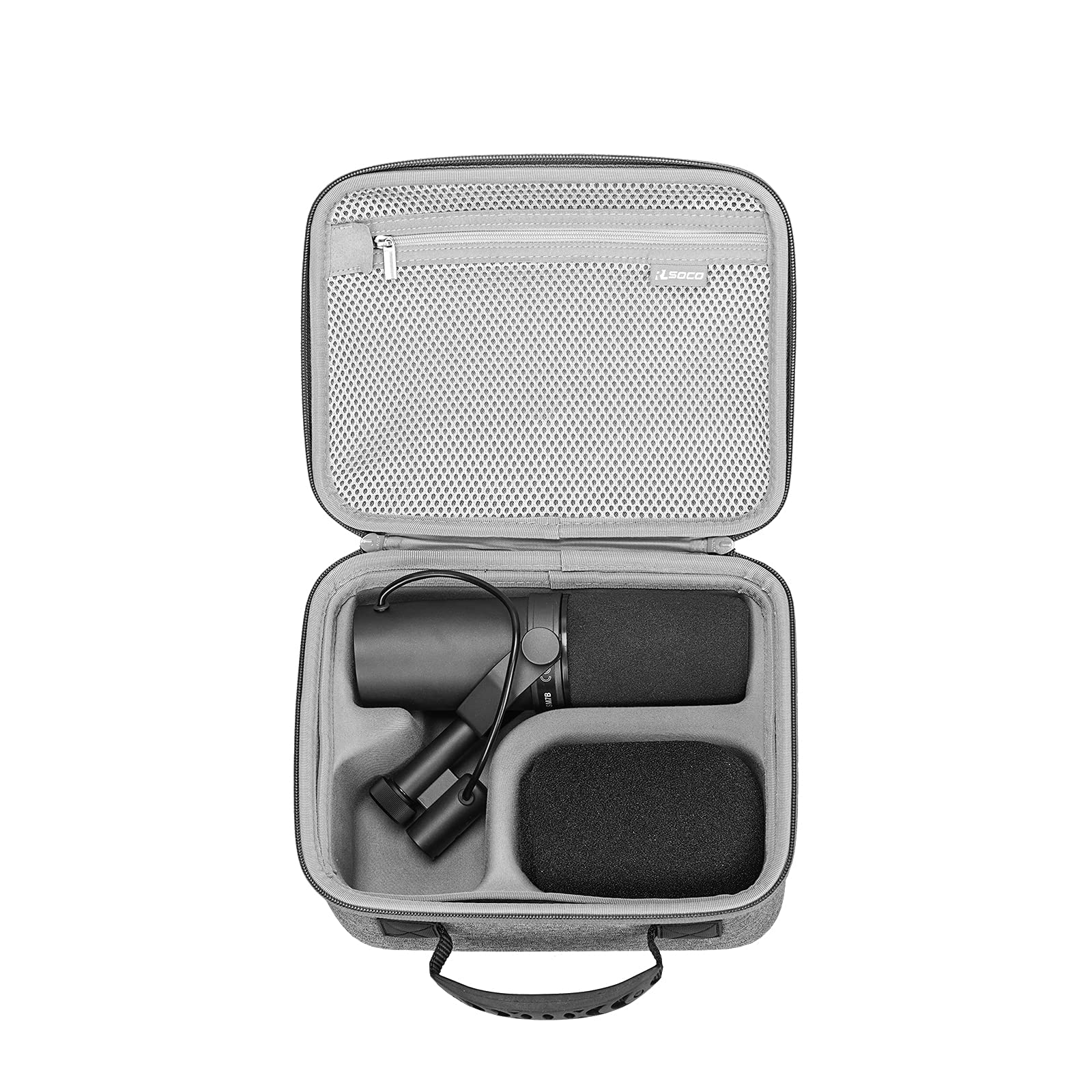 RLSOCO Case Compatible with Shure MV6 Gaming Microphone & Compatible with Shure SM7B/SM7dB Vocal Dynamic Microphone & MV7+/MV7i/MV7X Microphone (Case Only) - Grey