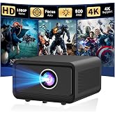 Projector 4K with WiFi and Bluetooth,Smart Projector Native 1080P | Short Throw Projector, 800 ANSI lumens ,Built-in 10K+ apps, Automatic keystone correction, Dolby Audio