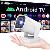 Smart Mini Projector, Native 1080P Projector with WiFi and Bluetooth | 4K Support, Dual-Band WiFi, Portable Size, Indoor&amp; Outdoor, Compatible with Smartphones, TV Stick, PS5, Gift Idea