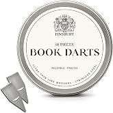 Finsbury Book Darts Stainless Steel Line Markers with Protective Tin - 60 Count - Precision Mini Book Mark Page Markers for Reading and Study - Reusable &amp; Archival Quality (60 Pack)