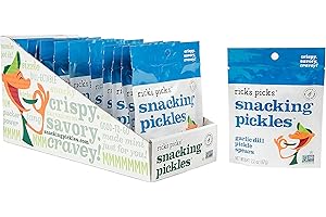 RICK'S PICKS Rick’s Picks Snacking Pickles, Garlic Dill Pickle Spears; Gluten-Free, Vegan, Non-GMO Project Verified, Kosher, Healthy Snack On-the-Go; Tray of 12 Pouches