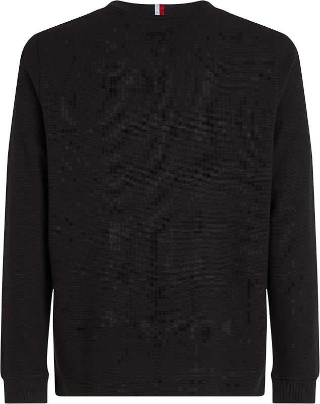 Camiseta de Manga Larga Hombre Textured Basic, Negro (Black), M — foto 6 de 6