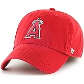 47 MLB Team Color Primary Logo Franchise Fitted Baseball Hat Cap, Unisex Adult - Los Angeles Angels - Red (Medium)