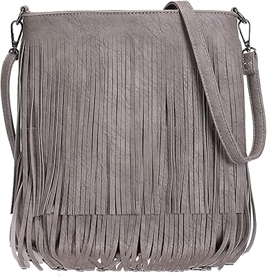 grey fringe bag