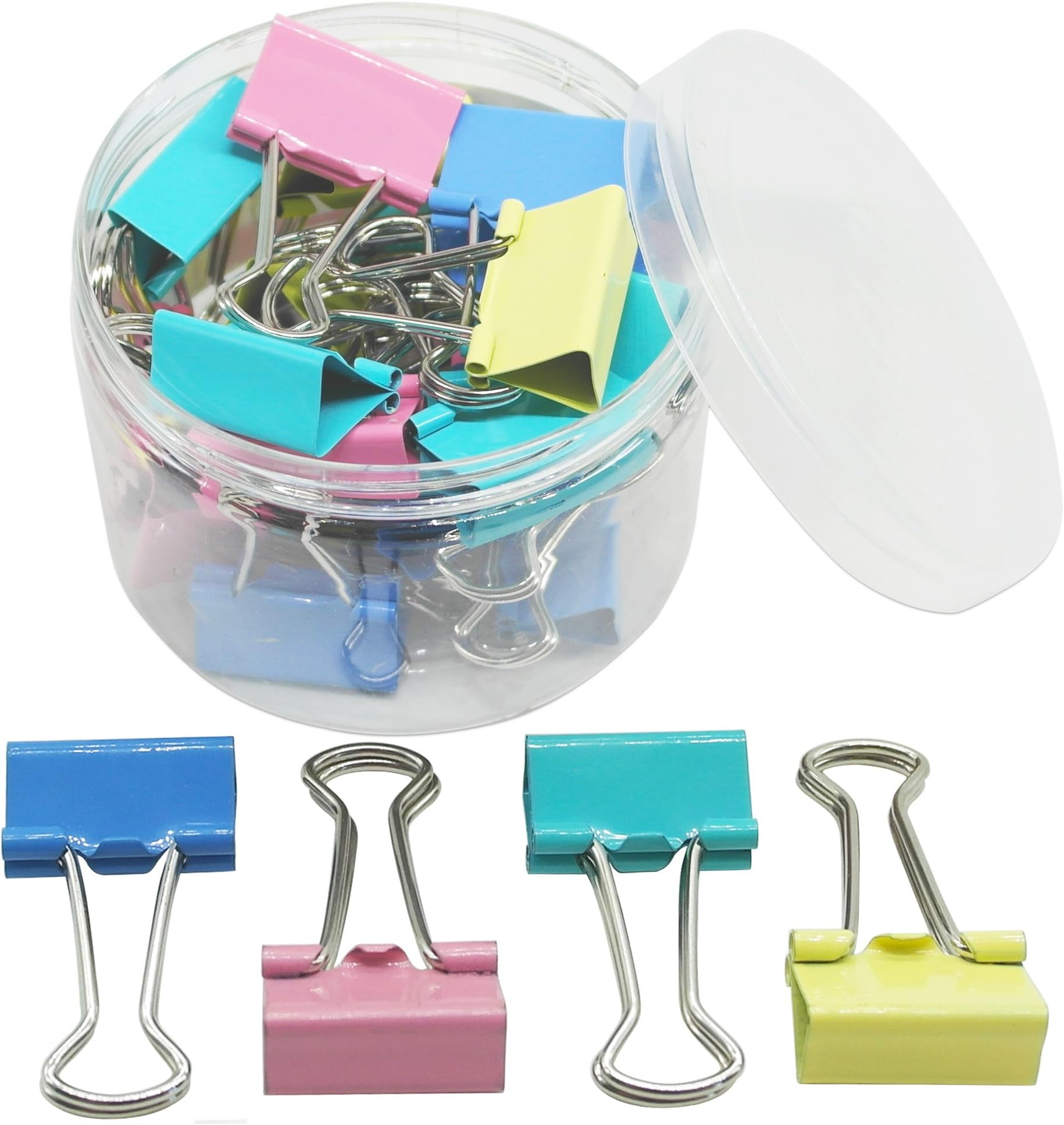 Autumn Love 32mm Foldback Paper Binder Clips Multipurpose Metal Mix Colour Clips Office Supplies Household Articles 24 pieces