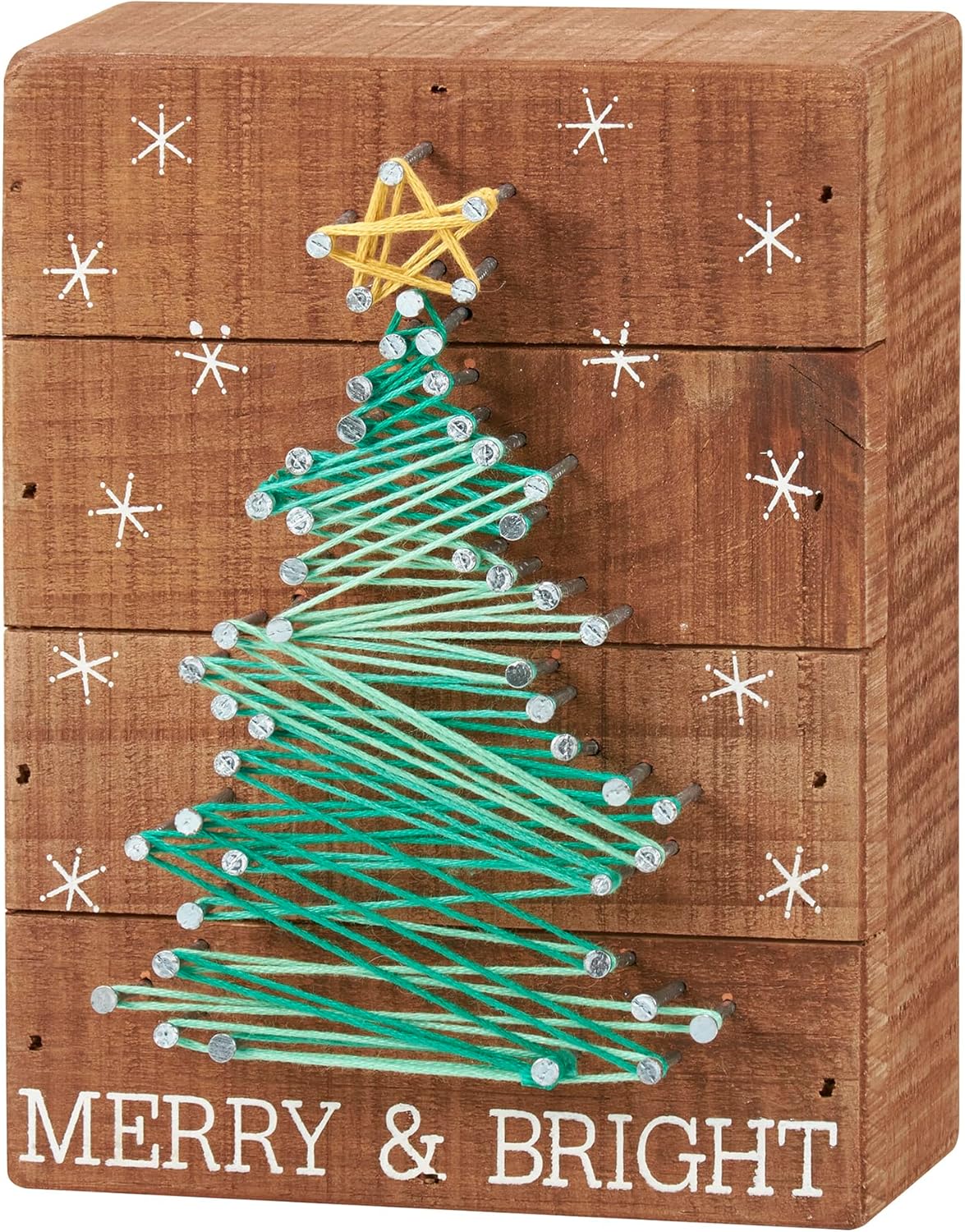 Advent Calendars - Primitives by Kathy Slat String Art Box Sign, Merry & Bright
