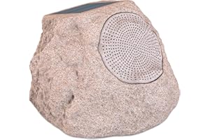 GGII Rock Speaker Outdoor Waterproof Outdoor Solar Speaker Wireless Portable Rock Bluetooth 5.0 Speakers with 7 Light Colors, Rechargable Outdoor Speaker for Patio Backyard Poolside Porch (ONE PINK)