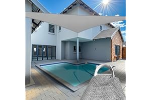 SHADEWIZ Triangle Reinforced 26' x 26' x 26' Gray Sun Shade Sail (T28) Canopy Awning for Patio Backyard Lawn Garden Outdoor Activities Grade UV Block Mesh Netting, We Can Make Custom Sizes