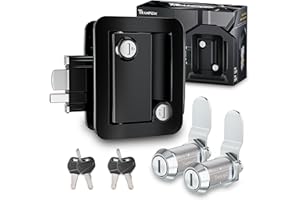 TrampgiK RV Door Lock,1 Camper Door Lock with Storage Locks Combo, for Trailer Entrance Front Door,+ 2pcs Storage Locks, 1 1/8Inch Size, Crome,All Keyed Alike