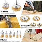 DazSpirit 12pc Wire Brush Set for Drills | Brass Coated | Rust Paint Removal | view 4