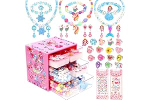 BEKALERZ Jewelry Toys-for-Girls,Toddler Girl Toys Age 6-8,Lovely Rings Earrings Kids-Toy for 3 4 5 6 7 Year Old Girls,Play Jewelry Princess Toy for Dress Up,Halloween Birthday Unicorns-Gifts-for-Girl