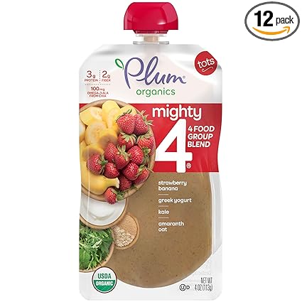 Plum Organics Mighty 4 Organic Toddler Food Strawberry Banana