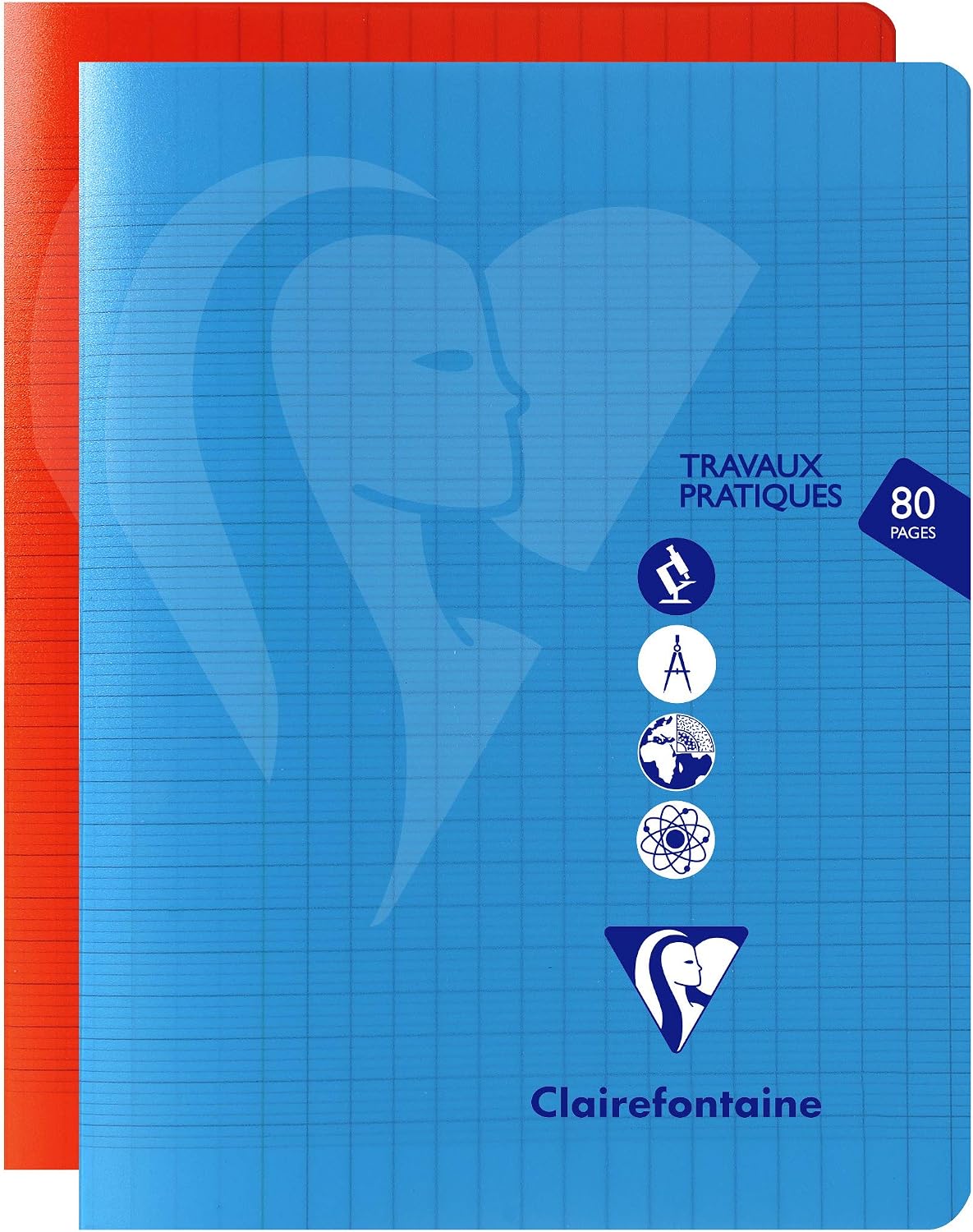 Clairefontaine Mimesys 303727C Exercise Book 80 Pages 17 x 22 cm Large Squares 90 g and 125 g Polypropylene Cover Plastic Assorted Colours