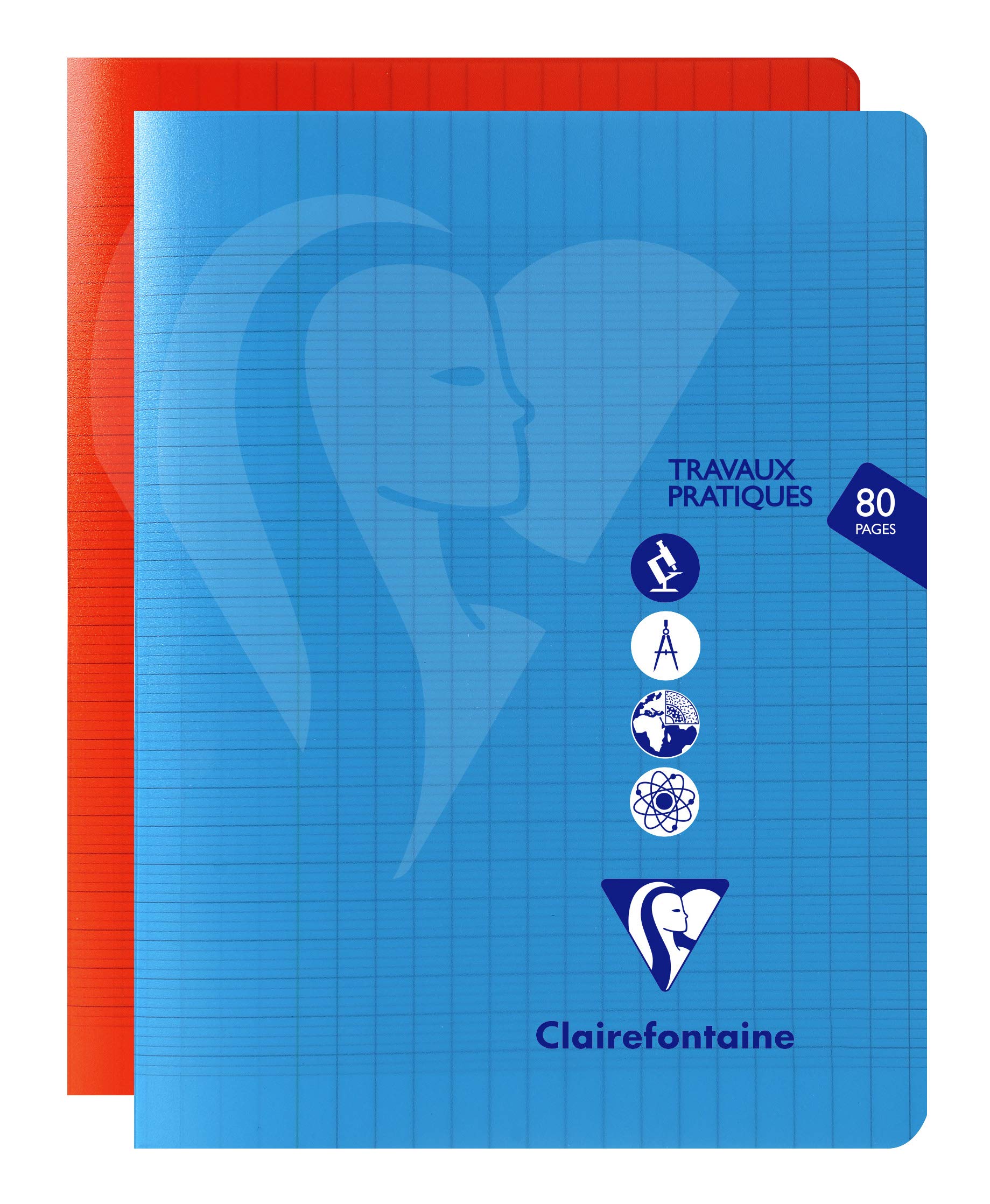Clairefontaine 303727C - One Mimesys Laboratory Workbook - Size: 17x22 cm - 80 Seyes Ruled Pages 90 g and Plain White 125 g - Polypro Cover - Random Colour