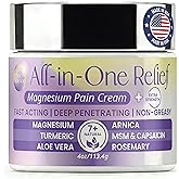 PURPLE CANYON All in One Magnesium Pain Cream – Natural Pain Relief Cream with Arnica, MSM & Capsaicin for Muscle & Joint Support – Fast-Absorbing, Non-Greasy Formula with Aloe Vera & Turmeric