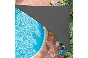 OOTONAT 20' x20' x20'Sun Shade Sail Curved Commercial Outdoor Shade Cover Dark Grey Triangle Heavy Duty Permeable 185GSM UV Block Sunshade for Backyard Yard Deck Patio Garden Outdoor Activities and Facility