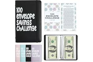 APMFHO 100 Days Money Saving Challenge Coin Envelope Budgetstorage Book, Money Saving Binder, Easy and Fun Way to Save $10,000 or $5,050, Money Saving Challenge with Family, Friends, Bestie
