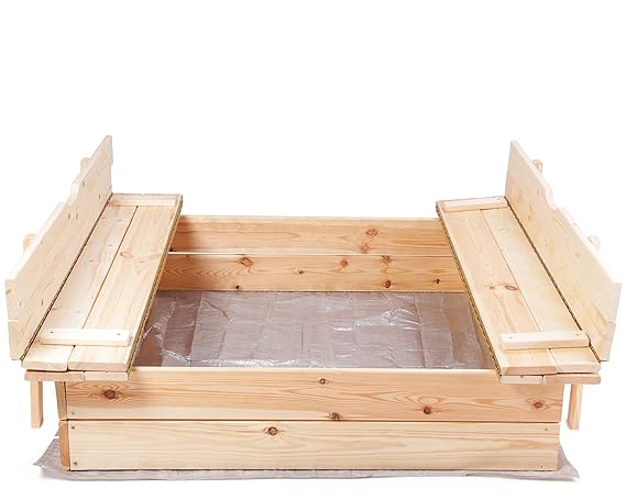Ondis24 Sandkasten Holz Sandkiste für Kinder praktische Doppelfunktion des Deckels