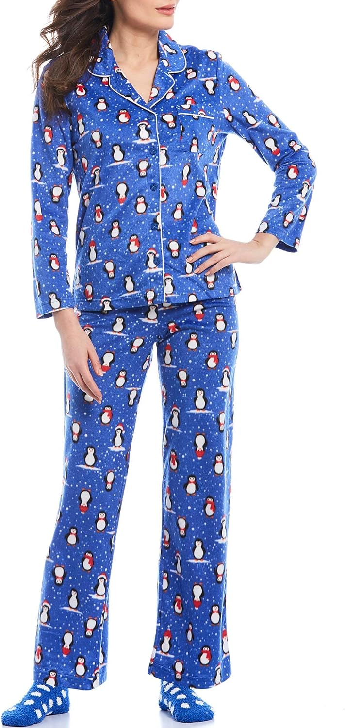Minky Fleece Pajama Set PJ with Socks 