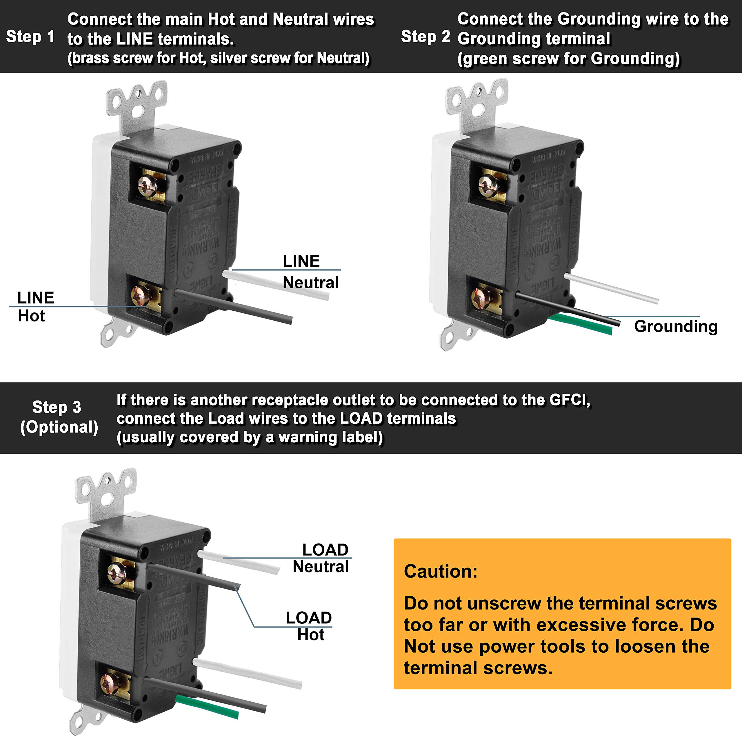 Mua 10 Pack 20 Amp GFCI Outlet, GFI Outlet with LED Indicator, Ground ...