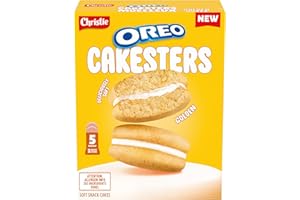 OREO Cakesters Soft Snack Cakes, 285g (Pack of 5, 57g each) Snack Packs, Golden