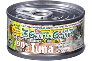 Gentle Giants 'Quality of Life' 90% Tuna - Canned Cat and Kitten Food, Natural, Non GMO Ingredients, 3 oz. (case of 24 cans)