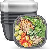 Bentgo Prep - 1-Compartment Bowls with Custom Fit Lids - Reusable, Microwaveable, Durable, PFAS & BPA-Free, Freezer and Dishwasher Safe Meal Prep Food Storage - 10 Bowls & 10 Lids (Graphite)