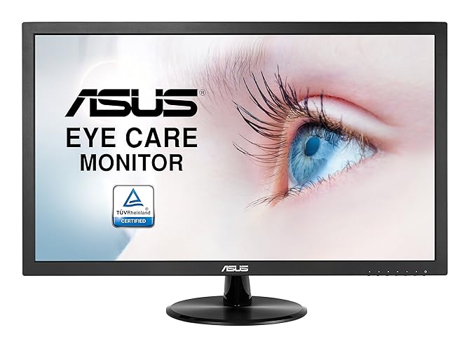 Asus VP228DE 54,61 cm (21,5 Zoll Full HD) Eye Care Monitor (VGA, 5ms Reaktionszeit, Blaulichtfilter) schwarz