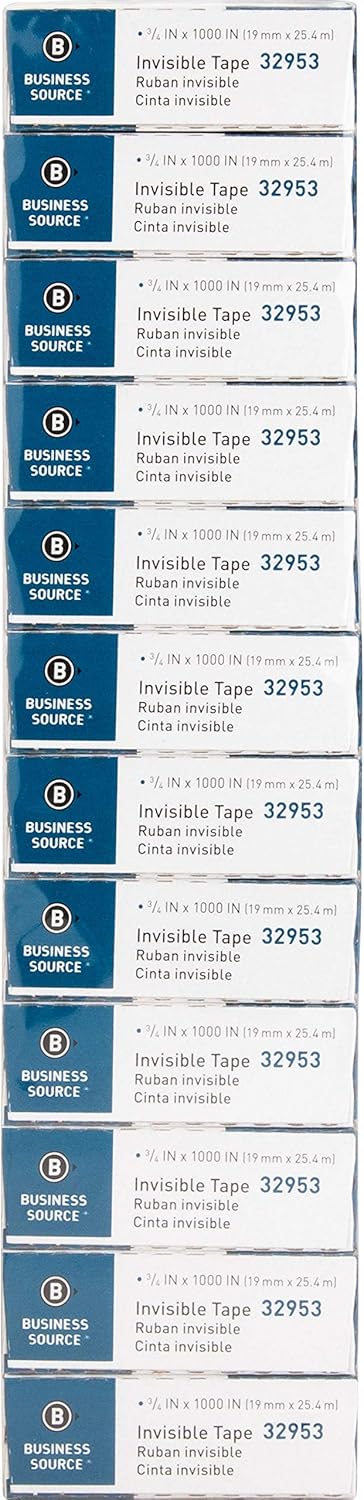 Business Source BSN32953 Premium Invisible Tape Value Pack, Clear (12 PACK) : Scotch Tape : Office Products