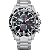 Citizen Men's Sport Casual Brycen Eco-Drive Chronograph Stainless Steel Watch, 12/24 Hour Time, Date, Tachymeter, 100 Meters Water Resistant, Spherical Mineral Crystal, Weekender