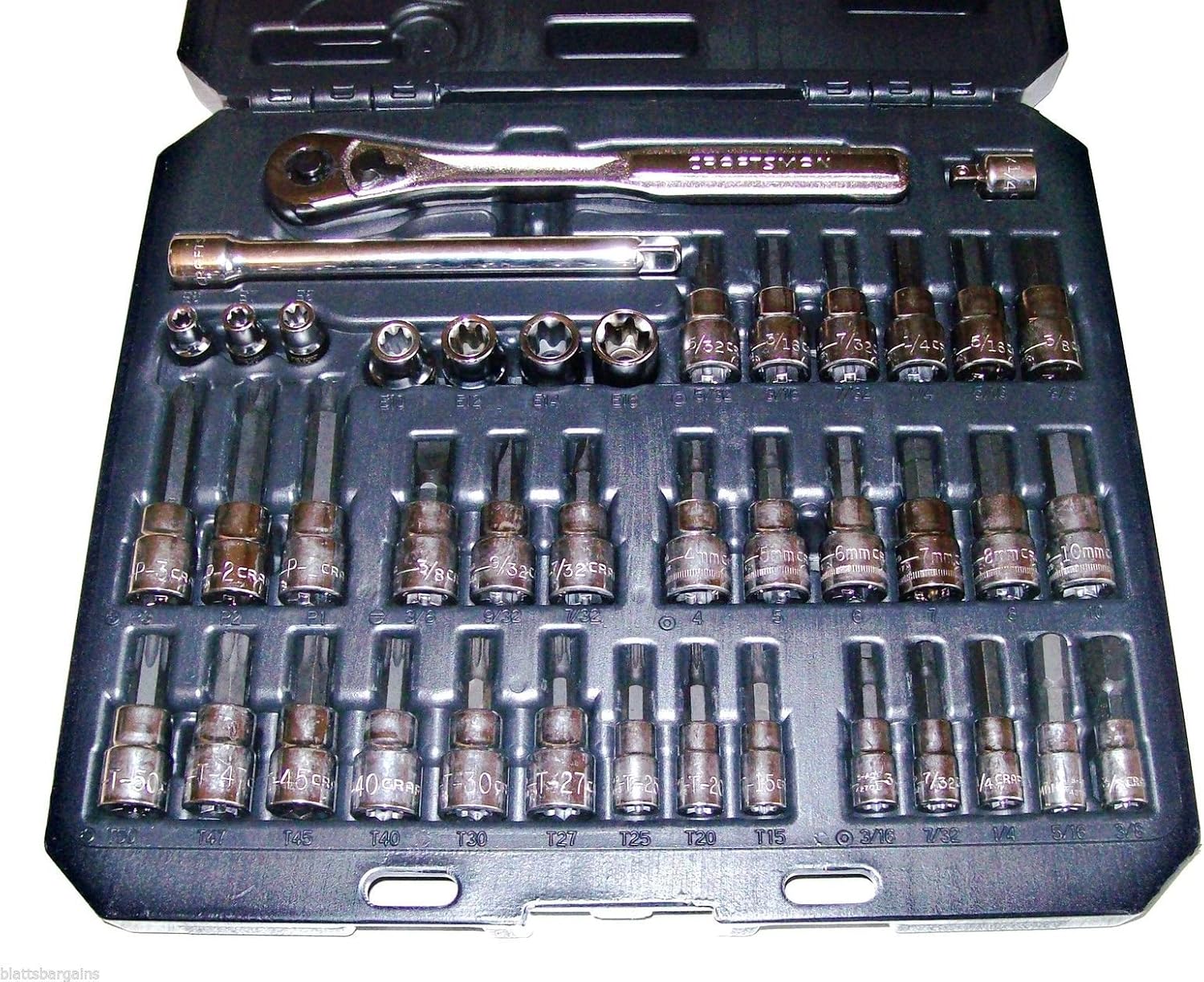 42pc CRAFTSMAN TORX ALLEN HEX ETORX STAR RATCHET EXTENSION BIT SOCKET SET