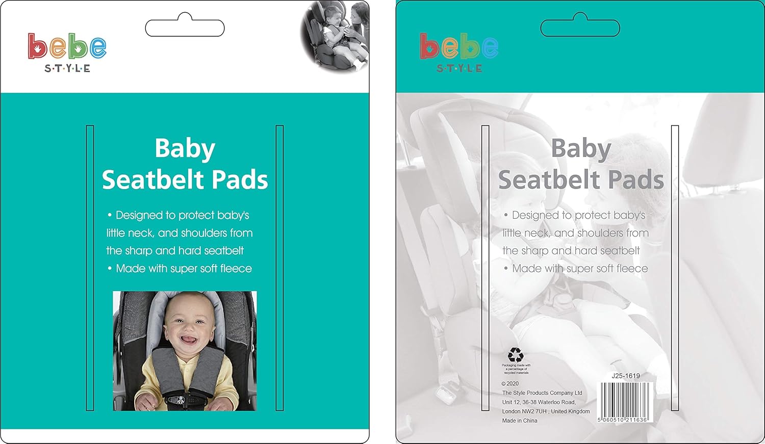 Bebe Style Baby Seat Belt Pads Cover, Car Safety Seatbelt Straps, Soft & Comfortable Shoulder Strap Pad for Toddlers & Kids - Image 3