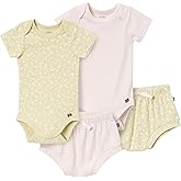Modern Moments by Gerber unisex-baby 4-pack Short-sleeve Bodysuits & Shortie Set