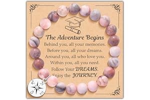 PARMA77 2025 Graduation Gifts for Her, High School College Graduation Gifts for Women, Inspirational Compass/Heart Graduation Bracelets with Gift Message Card for Women Daughter Sister Friends