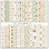 MIATTCLD Scrapbook Paper 12x12 Patterned Paper for Scrapbooking (Beige) | 24 Sheets, Double Sided, Floral Decorative Craft Papers, Boho Scrapbook Background Papers, for Photo Album Journal Decor