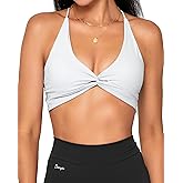Danysu Backless Sports Bra Soft Workout Tops with Removable Padded Yoga Training Bras Strappy Going Out Top