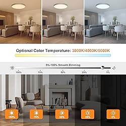LMP 15.8Inch Flush Mount Ceiling Light 36W, 3CCT