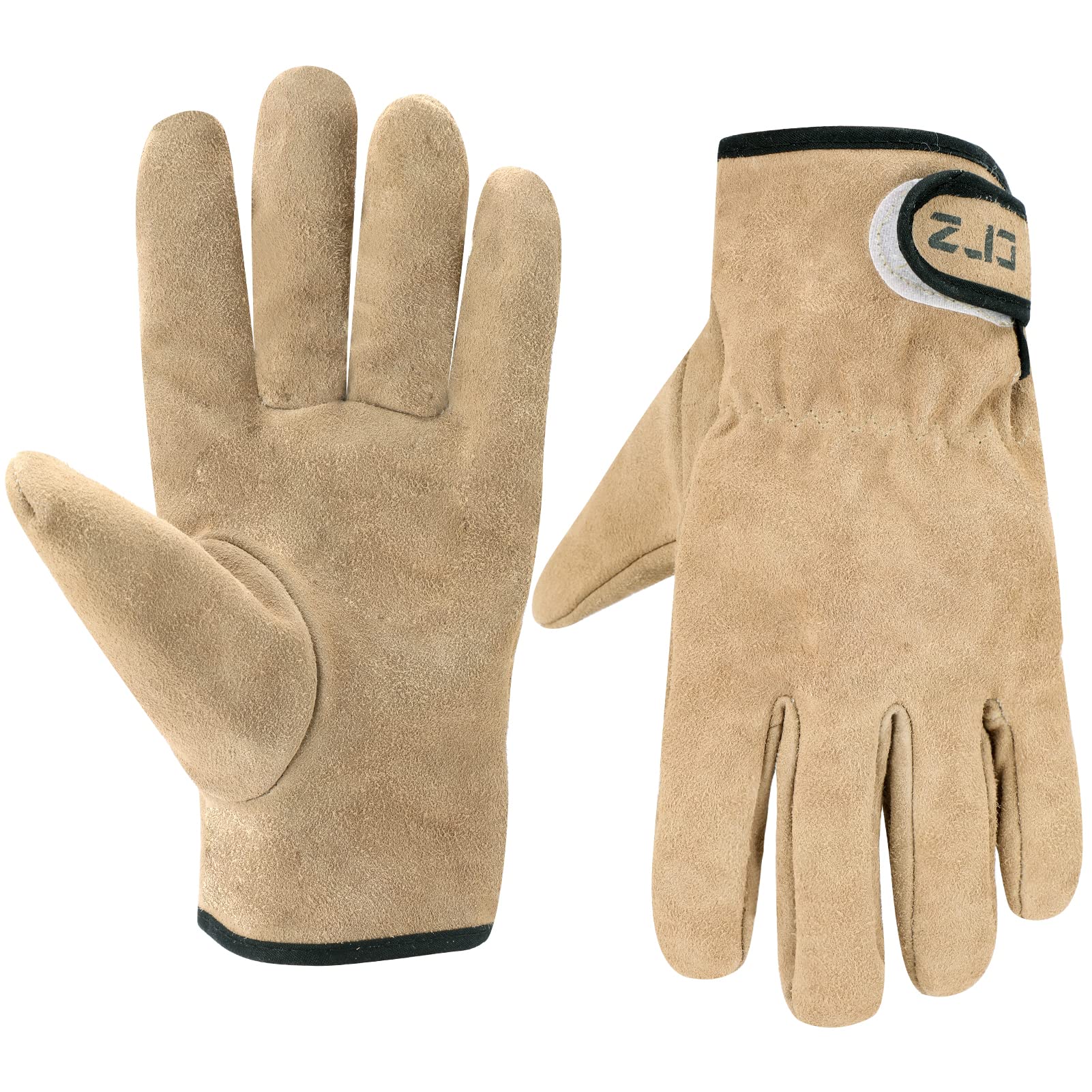 Safety Gardening Work Gloves for Men Women, Macause Leather Thorn Proof Gloves with Magic Stickers Waterproof Heavy Duty Leather Gloves Flexible Gardening Gloves for Yard Mechanic Welding BBQ M,t-12