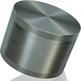 3 Inch Spice Grinder with Storage Compartment, Essential Kitchen Tool(Aluminum Alloy, Grey)