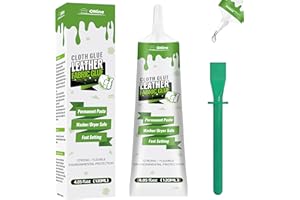 ONine 120ml Fabric Glue, Cotton, Linen, Denim, Leather, Polyester, Doll Repair with Permanent Transparent Fabric Glue, Washable Garment Glue, 24 Hours Dry and Waterproof.