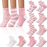 Halfchet 10 Pairs Valentines Day Socks Women Galentines Gifts Pink Heart Fuzzy Valentines Sleeping Socks Basket Stuffers