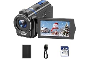 FIREFOTO Camcorder Video Camera 4K, 48MP Cam Corder with IR Night Vision, 16X Zoom Vlogging Video Recorder for YouTube, 3.0" 270° Rotation Touch Screen Travel Camcorders with Battery, 32GB SD Card, Remote