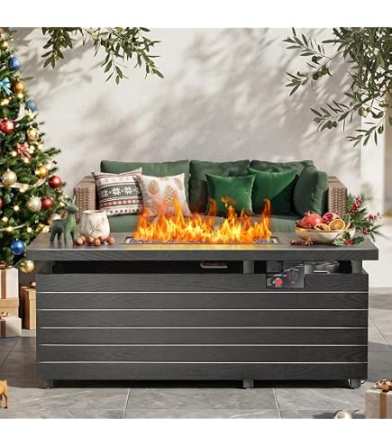 Amazon.com : PIZZELLO 60 Inch Propane Firepit Table - Outdoor