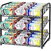 AIYAKA Can Rack Organizer, 3 Tier Stackable Can Storage Dispenser,for Food Storage, Kitchen or Pantry, Storage for 36 Cans, Black