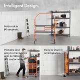 VonHaus Mobile Work Platform Portable Scaffold with Wheels 225kg Capacity view 2