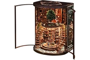 Kaayeewood Book Nook Kit, 3D Wooden Puzzles for Adults, DIY Miniature House Kit for Adults, Booknook with LED Light, Gifts fo