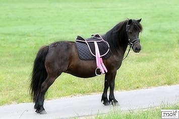 Sattel SET Schwarz / Rosa incl Zubehör Falabella Minipony Minishetty Mini Sattel Shetty 8 10 12 Zoll Holzpferd geeignet super