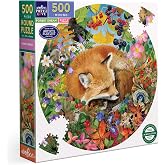 eeBoo Forest Dream 500 Piece Round Jigsaw Puzzle, 23" Diameter | Double coated, sturdy &amp; dust free pieces with a satisfying snap. Includes full color reference insert. Vibrant, original art