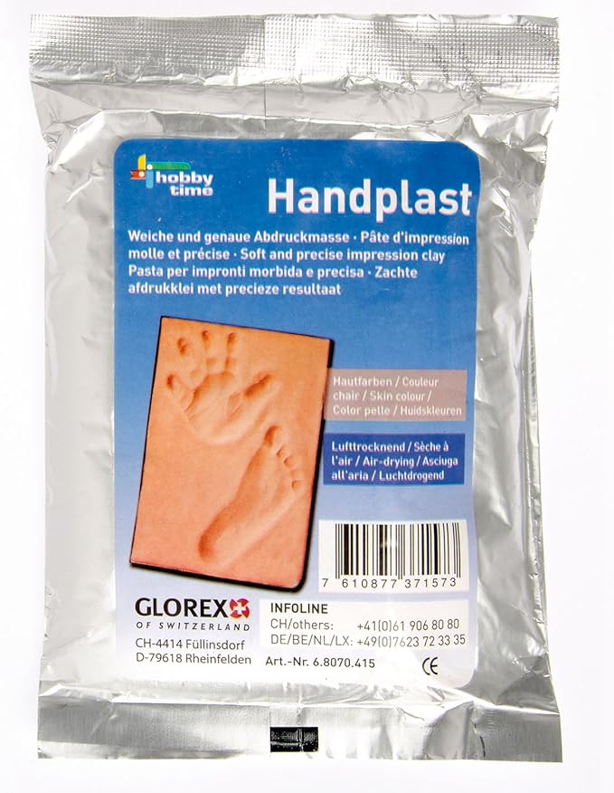 Glorex GmbH 6 8070 415 Handplast, Modelliermasse, hautfarben, 18 x 13 x 1, 5 cm